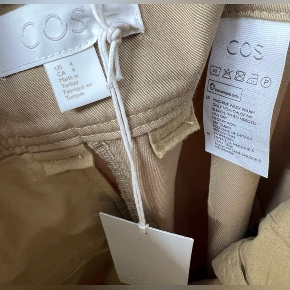 NWT COS Cotton Trousers With Wrapped Seams In Beige - Picture 8 of 8